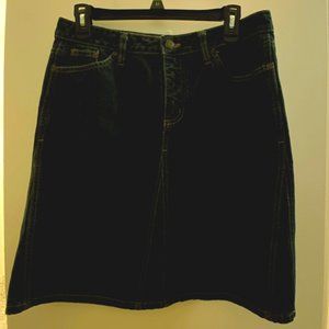 Denim Knee Length Skirt